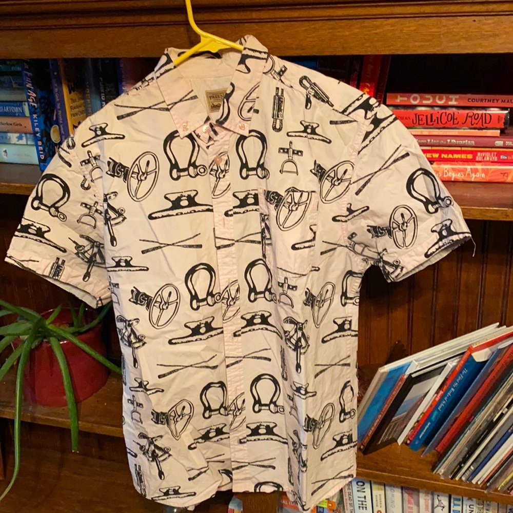 Boat parts button up shirt